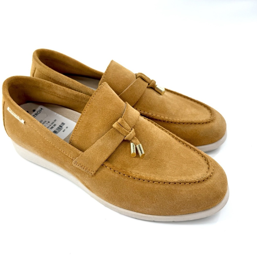 Mephisto Valenza Women's 7 Tassel Loafers Gold Suede Suede Slip on Shoes